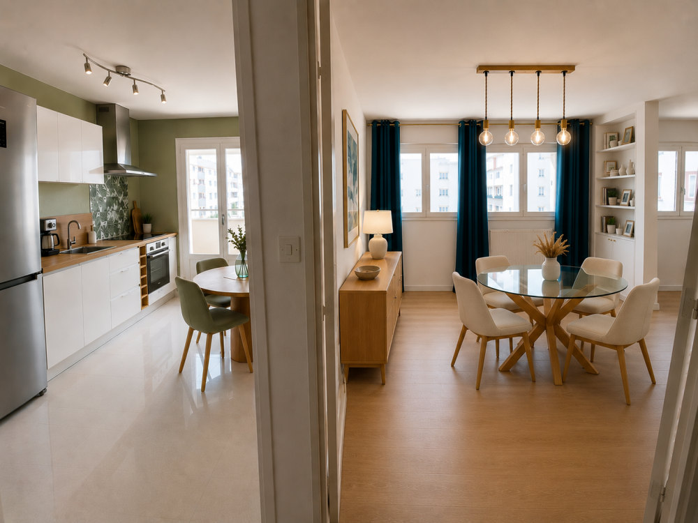 à vendre – type 4 quartier velpeau proche gare – cuisine et séjour IA